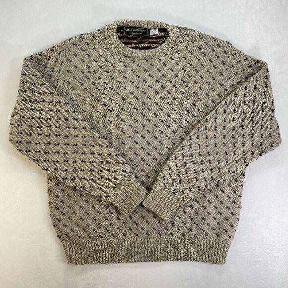 Vintage Grandpa VAN HEUSEN‎ Sportswear Sweater Sz L wool blend